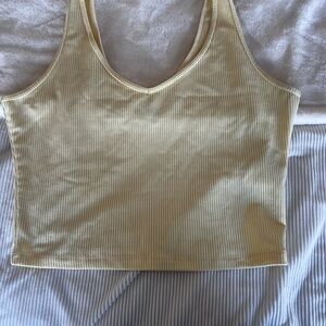 Hollister Light Yellow Ribbed Crop Top